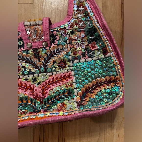 Vintage Girlhood Core Eclectic Boho fully Sequin Beaded Hobo Bag HP 🎉 🎉🥳 - Picture 6 of 17
